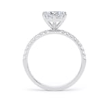 Goldsmiths 18ct White Gold Compass Set 1.70cttw Cushion Lab Grown Diamond Set Shoulder Solitaire Engagement Ring - Ring Size G
