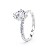 Goldsmiths 18ct White Gold Compass Set 1.70cttw Cushion Lab Grown Diamond Set Shoulder Solitaire Engagement Ring - Ring Size G