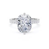 Goldsmiths 18ct White Gold Compass Set 4.25cttw Cushion Lab Grown Diamond Set Shoulder Solitaire Engagement Ring - Ring Size L.5