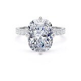 Goldsmiths 18ct White Gold Compass Set 5.25cttw Cushion Lab Grown Diamond Set Shoulder Solitaire Engagement Ring - Ring Size W.5