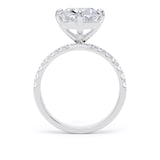 Goldsmiths 18ct White Gold Compass Set 5.25cttw Cushion Lab Grown Diamond Set Shoulder Solitaire Engagement Ring - Ring Size W.5