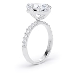 Goldsmiths 18ct White Gold Compass Set 5.25cttw Cushion Lab Grown Diamond Set Shoulder Solitaire Engagement Ring - Ring Size W.5