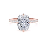 Goldsmiths 18ct Rose Gold Compass Set 3.25cttw Cushion Lab Grown Diamond Set Shoulder Solitaire Engagement Ring - Ring Size L.5