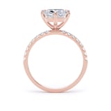 Goldsmiths 18ct Rose Gold Compass Set 3.25cttw Cushion Lab Grown Diamond Set Shoulder Solitaire Engagement Ring - Ring Size L.5