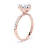 Goldsmiths 18ct Rose Gold Compass Set 3.25cttw Cushion Lab Grown Diamond Set Shoulder Solitaire Engagement Ring - Ring Size L.5