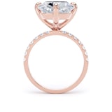 Goldsmiths 18ct Rose Gold Compass Set 10.25cttw Cushion Lab Grown Diamond Set Shoulder Solitaire Engagement Ring - Ring Size X.5