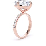 Goldsmiths 18ct Rose Gold Compass Set 10.25cttw Cushion Lab Grown Diamond Set Shoulder Solitaire Engagement Ring - Ring Size X.5