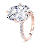 Goldsmiths 18ct Rose Gold Compass Set 10.25cttw Cushion Lab Grown Diamond Set Shoulder Solitaire Engagement Ring - Ring Size X.5