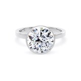 Goldsmiths Platinum 3.14cttw Brilliant Cut Lab Grown Diamond Hidden Halo Solitaire Engagement Ring - Ring Size X