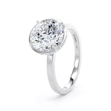Goldsmiths Platinum 3.14cttw Brilliant Cut Lab Grown Diamond Hidden Halo Solitaire Engagement Ring - Ring Size X