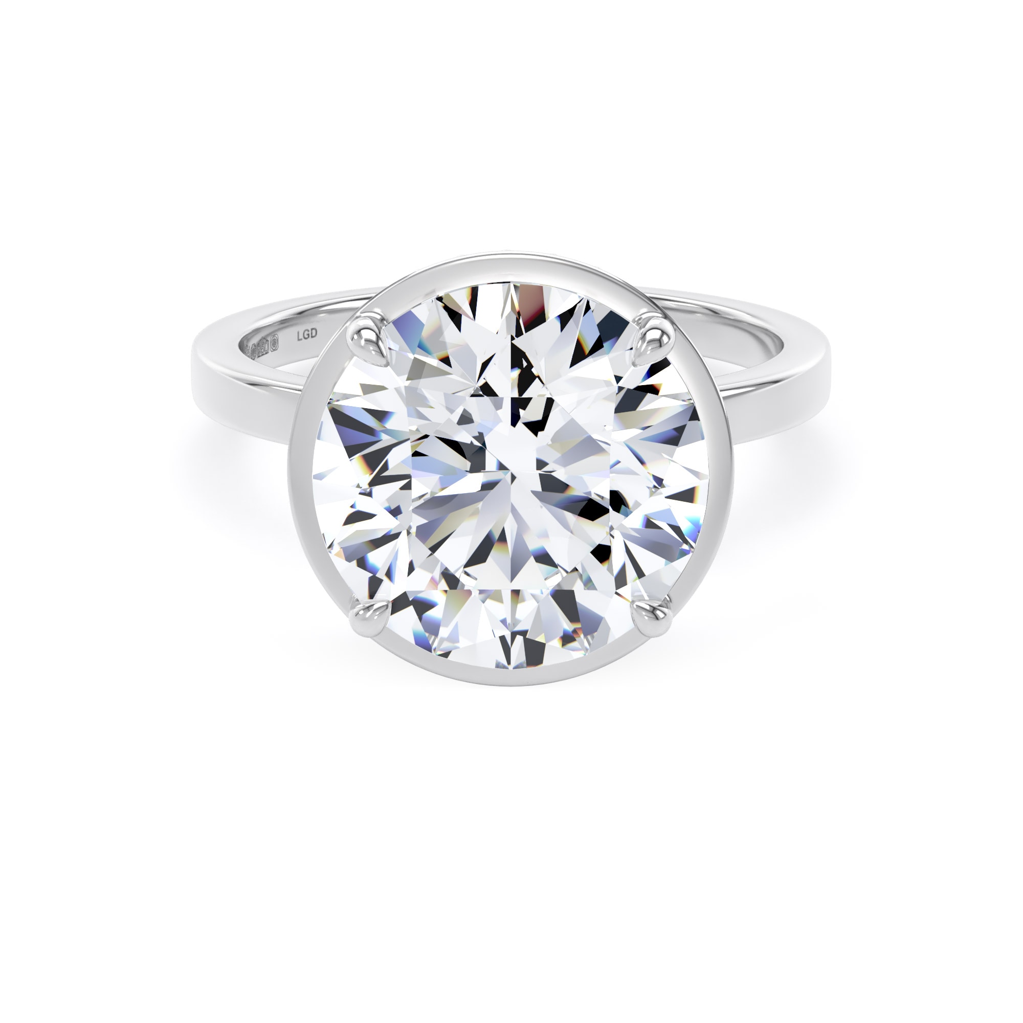 Platinum 5.17cttw Brilliant Cut Lab Grown Diamond Hidden Halo Solitaire Engagement Ring