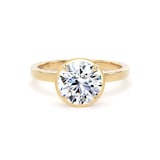 Goldsmiths 18ct Yellow Gold 2.12cttw Brilliant Cut Lab Grown Diamond Hidden Halo Solitaire Engagement Ring - Ring Size M