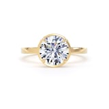 Goldsmiths 18ct Yellow Gold 2.12cttw Brilliant Cut Lab Grown Diamond Hidden Halo Solitaire Engagement Ring - Ring Size M