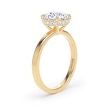 Goldsmiths 18ct Yellow Gold 2.12cttw Brilliant Cut Lab Grown Diamond Hidden Halo Solitaire Engagement Ring - Ring Size M