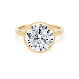 Goldsmiths 18ct Yellow Gold 4.16cttw Brilliant Cut Lab Grown Diamond Hidden Halo Solitaire Engagement Ring - Ring Size L