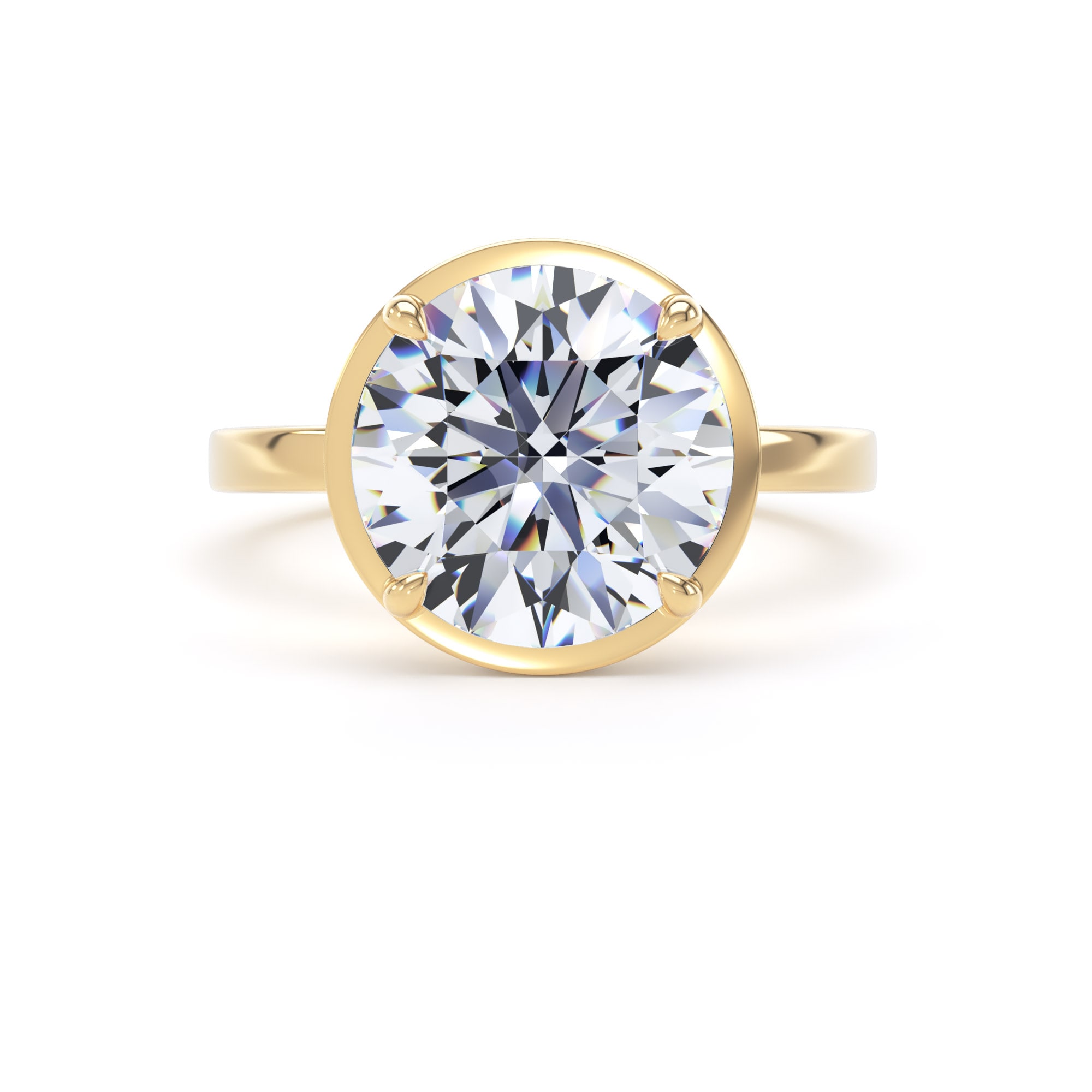Goldsmiths 18ct Yellow Gold 4.16cttw Brilliant Cut Lab Grown Diamond Hidden Halo Solitaire Engagement Ring - Ring Size W