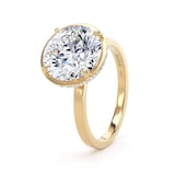 Goldsmiths 18ct Yellow Gold 4.16cttw Brilliant Cut Lab Grown Diamond Hidden Halo Solitaire Engagement Ring - Ring Size L