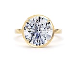 Goldsmiths 18ct Yellow Gold 5.17cttw Brilliant Cut Lab Grown Diamond Hidden Halo Solitaire Engagement Ring - Ring Size I