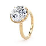Goldsmiths 18ct Yellow Gold 5.17cttw Brilliant Cut Lab Grown Diamond Hidden Halo Solitaire Engagement Ring - Ring Size I