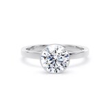 Goldsmiths 18ct White Gold 1.61cttw Brilliant Cut Lab Grown Diamond Hidden Halo Solitaire Engagement Ring - Ring Size M