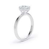 Goldsmiths 18ct White Gold 1.61cttw Brilliant Cut Lab Grown Diamond Hidden Halo Solitaire Engagement Ring - Ring Size M