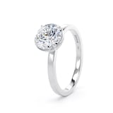 Goldsmiths 18ct White Gold 1.61cttw Brilliant Cut Lab Grown Diamond Hidden Halo Solitaire Engagement Ring - Ring Size M
