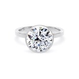 Goldsmiths 18ct White Gold 3.14cttw Brilliant Cut Lab Grown Diamond Hidden Halo Solitaire Engagement Ring - Ring Size Q