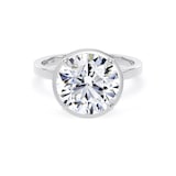 Goldsmiths 18ct White Gold 4.16cttw Brilliant Cut Lab Grown Diamond Hidden Halo Solitaire Engagement Ring - Ring Size J