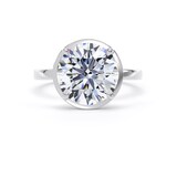 Goldsmiths 18ct White Gold 4.16cttw Brilliant Cut Lab Grown Diamond Hidden Halo Solitaire Engagement Ring - Ring Size J