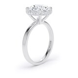 Goldsmiths 18ct White Gold 4.16cttw Brilliant Cut Lab Grown Diamond Hidden Halo Solitaire Engagement Ring - Ring Size J