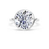 Goldsmiths 18ct White Gold 5.17cttw Brilliant Cut Lab Grown Diamond Hidden Halo Solitaire Engagement Ring - Ring Size I