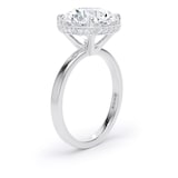 Goldsmiths 18ct White Gold 5.17cttw Brilliant Cut Lab Grown Diamond Hidden Halo Solitaire Engagement Ring - Ring Size I