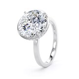 Goldsmiths 18ct White Gold 5.17cttw Brilliant Cut Lab Grown Diamond Hidden Halo Solitaire Engagement Ring - Ring Size I