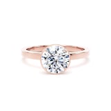 Goldsmiths 18ct Rose Gold 1.61cttw Brilliant Cut Lab Grown Diamond Hidden Halo Solitaire Engagement Ring - Ring Size I