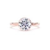 Goldsmiths 18ct Rose Gold 1.61cttw Brilliant Cut Lab Grown Diamond Hidden Halo Solitaire Engagement Ring - Ring Size I