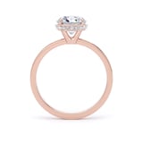 Goldsmiths 18ct Rose Gold 1.61cttw Brilliant Cut Lab Grown Diamond Hidden Halo Solitaire Engagement Ring - Ring Size I