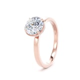 Goldsmiths 18ct Rose Gold 1.61cttw Brilliant Cut Lab Grown Diamond Hidden Halo Solitaire Engagement Ring - Ring Size I