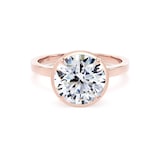 Goldsmiths 18ct Rose Gold 3.14cttw Brilliant Cut Lab Grown Diamond Hidden Halo Solitaire Engagement Ring - Ring Size Q