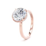 Goldsmiths 18ct Rose Gold 3.14cttw Brilliant Cut Lab Grown Diamond Hidden Halo Solitaire Engagement Ring - Ring Size Q