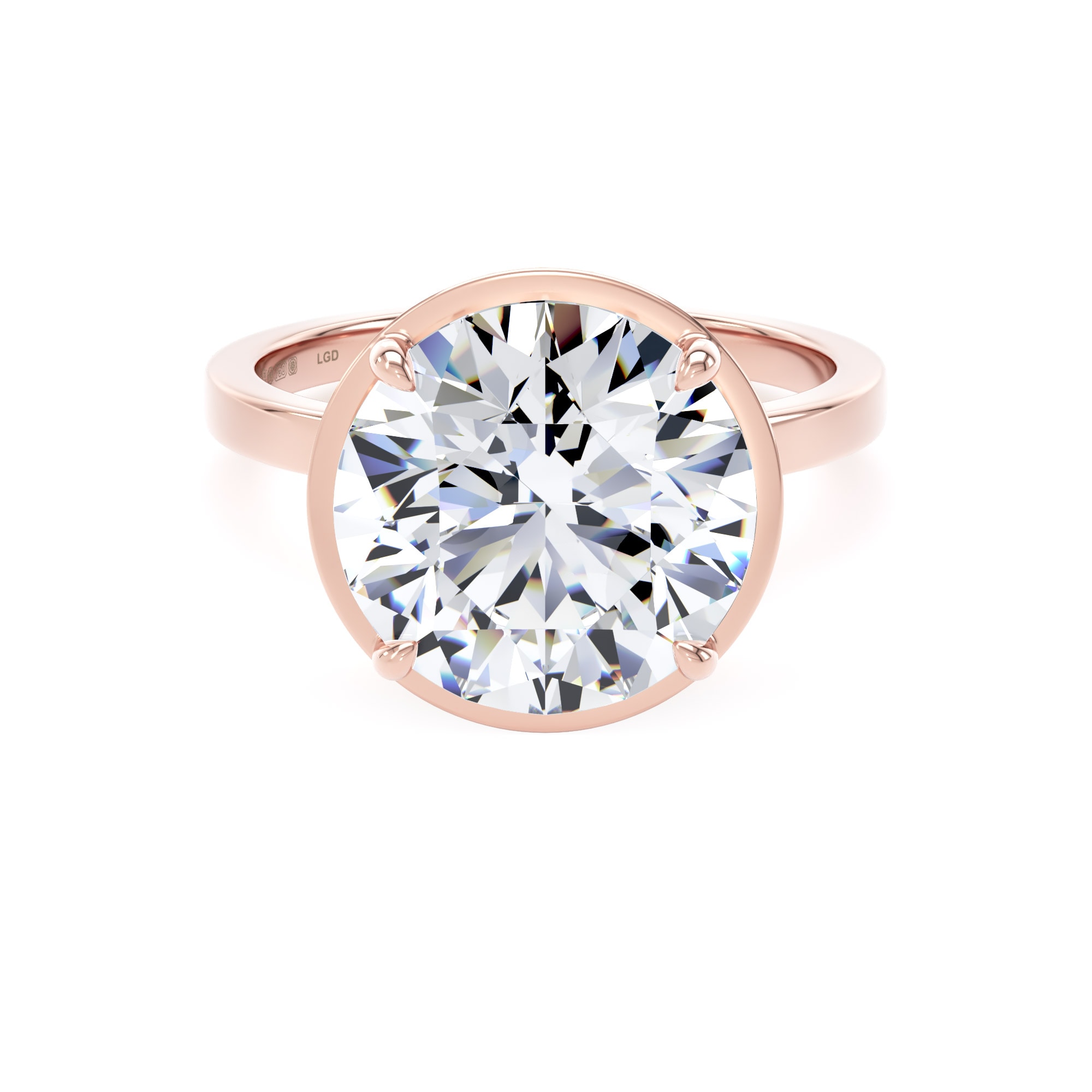 18ct Rose Gold 5.17cttw Brilliant Cut Lab Grown Diamond Hidden Halo Solitaire Engagement Ring