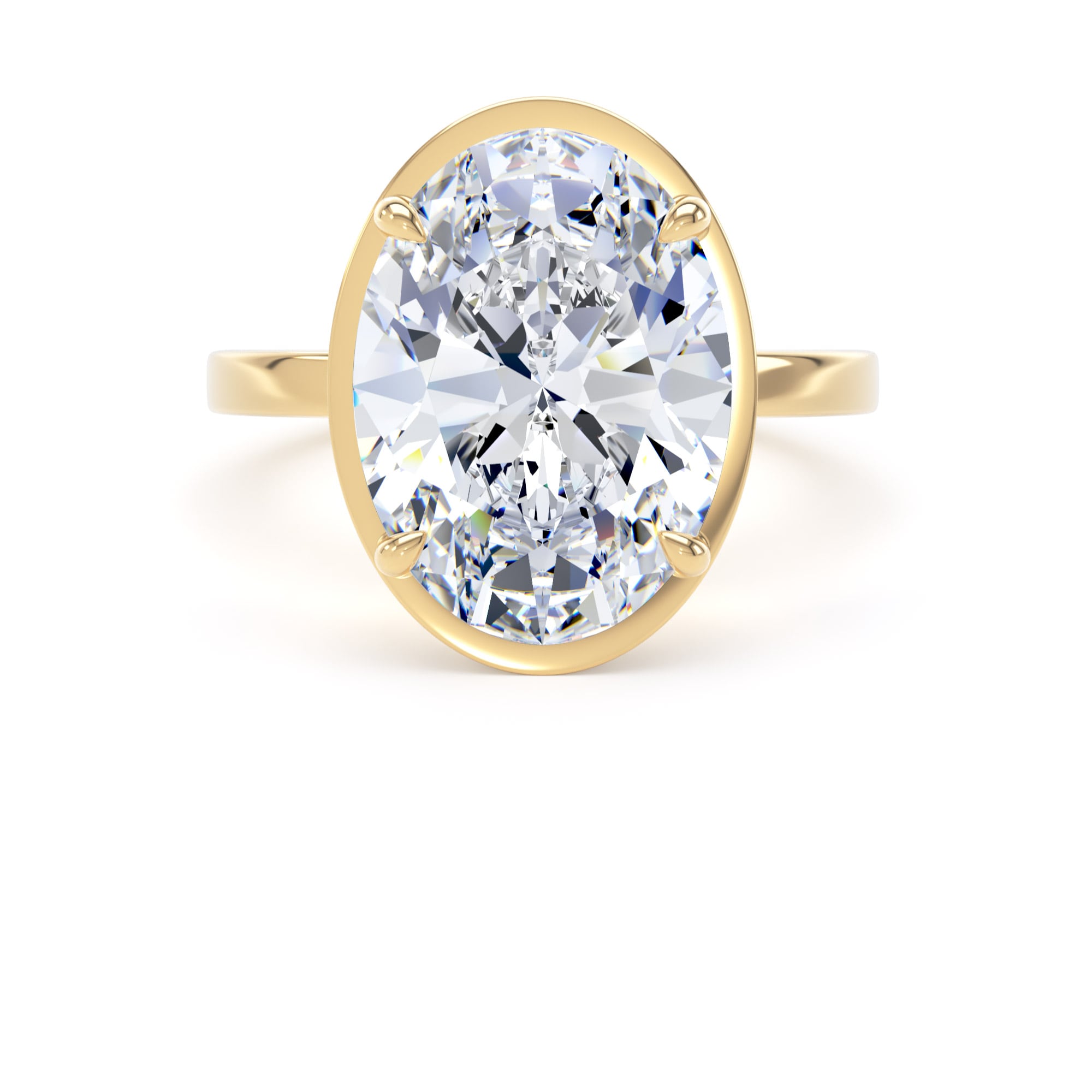 Goldsmiths 18ct Yellow Gold 5.19cttw Oval Cut Lab Grown Diamond Hidden Halo Solitaire Engagement Ring - Ring Size U.5 Goldsmiths 18ct Yellow Gold 5.19cttw Oval Cut Lab Grown Diamond Hidden Halo Solitaire Engagement Ring - Ring Size U.5