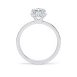 Goldsmiths 18ct White Gold 1.62cttw Oval Cut Lab Grown Diamond Hidden Halo Solitaire Engagement Ring - Ring Size P