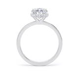 Goldsmiths 18ct White Gold 2.13cttw Oval Cut Lab Grown Diamond Hidden Halo Solitaire Engagement Ring - Ring Size J