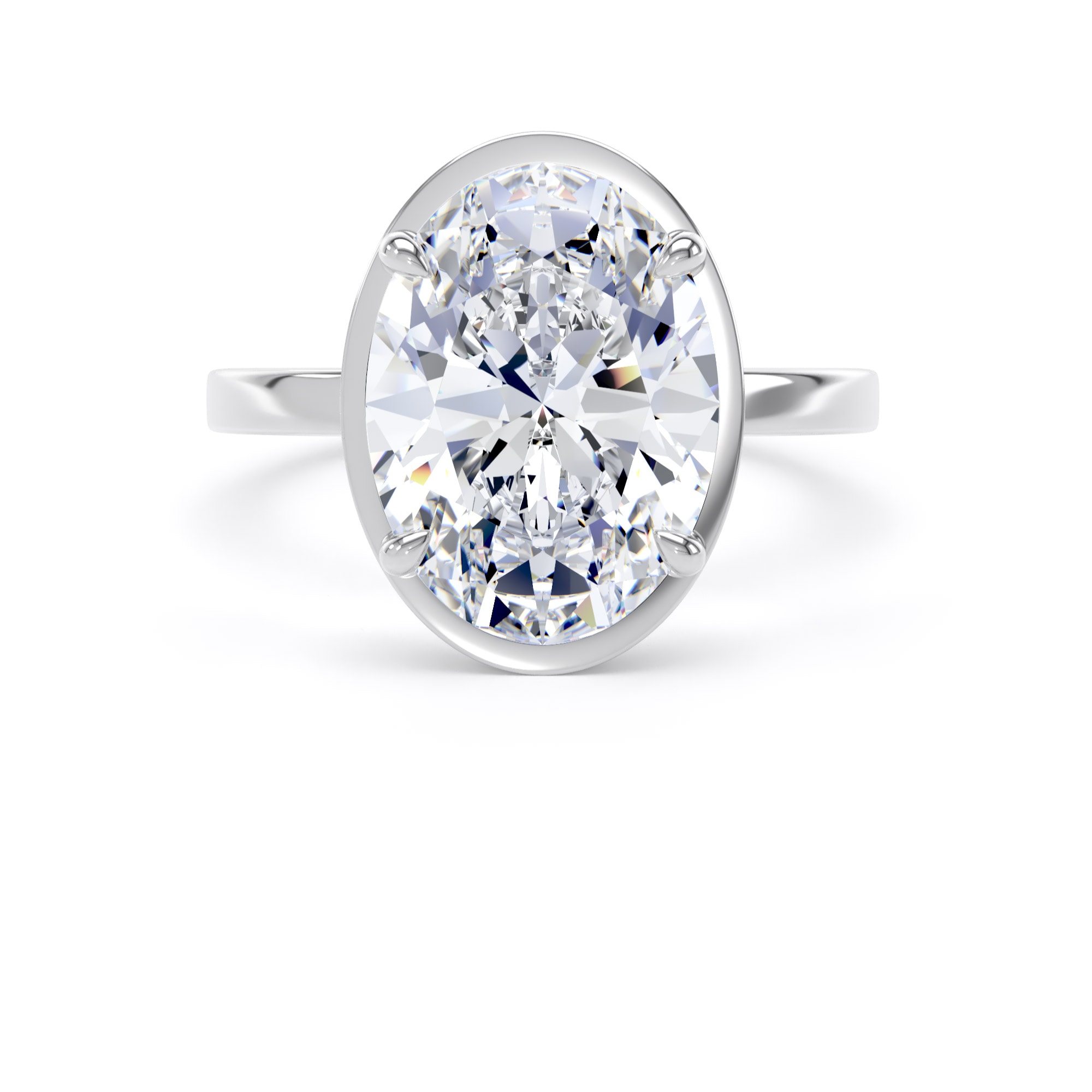 Goldsmiths 18ct White Gold 4.17cttw Oval Cut Lab Grown Diamond Hidden Halo Solitaire Engagement Ring - Ring Size Y Goldsmiths 18ct White Gold 4.17cttw Oval Cut Lab Grown Diamond Hidden Halo Solitaire Engagement Ring - Ring Size Y