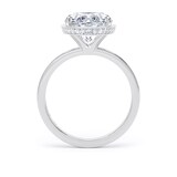 Goldsmiths 18ct White Gold 4.17cttw Oval Cut Lab Grown Diamond Hidden Halo Solitaire Engagement Ring - Ring Size L.5