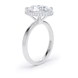 Goldsmiths 18ct White Gold 4.17cttw Oval Cut Lab Grown Diamond Hidden Halo Solitaire Engagement Ring - Ring Size L.5