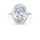 Goldsmiths 18ct White Gold 5.19cttw Oval Cut Lab Grown Diamond Hidden Halo Solitaire Engagement Ring - Ring Size K