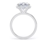 Goldsmiths 18ct White Gold 5.19cttw Oval Cut Lab Grown Diamond Hidden Halo Solitaire Engagement Ring - Ring Size K