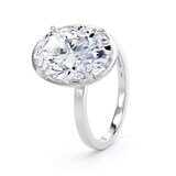 Goldsmiths 18ct White Gold 5.19cttw Oval Cut Lab Grown Diamond Hidden Halo Solitaire Engagement Ring - Ring Size K