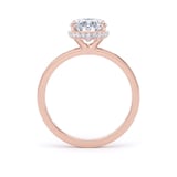 Goldsmiths 18ct Rose Gold 2.13cttw Oval Cut Lab Grown Diamond Hidden Halo Solitaire Engagement Ring - Ring Size L